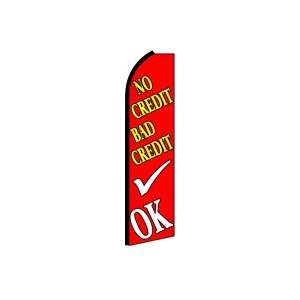  No Credit Bad Credit OK (Red) Feather Banner Flag (11 x 3 