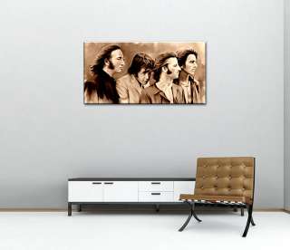 THE BEATLES Lennon Signed CANVAS ART PAINTING 36 x18  