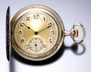 Unsigned (Swiss) Mans Nouveau Inspired Hunting Case Pocket Watch, C 