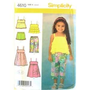 Simplicity Sewing Pattern 4610 Toddlers Cropped Pants 