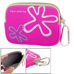  Rectangle Zip up Closure Digital Camera Bag Magenta 