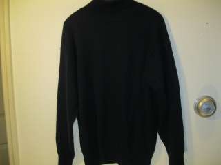   Navy Blue 100% Cashmere Long Sleeve Turtleneck Sweater Sz M  