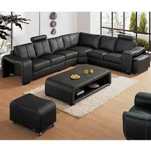  Tosh Furniture Bagheria Top Grain Leather Sectional Sofa 