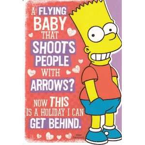  Greeting Card Valentines Day Simpsons A Flying Baby That 