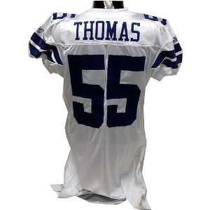  Zach Thomas #55 Cowboys Game Issued White Jersey (Tagged 