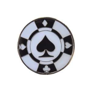  Black Spade Poker Chip Golf Ball Marker with Magnetic Clip 