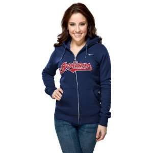 Cleveland Indians Womens Nike Navy Classic Full Zip Hooded Sweatshirt