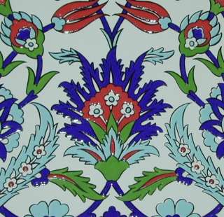 10 8x8 Turkish Ceramic/China IN RELIEF Iznik Tulip Design Tiles 