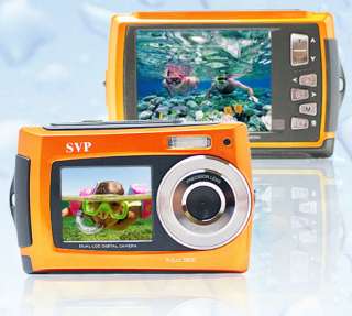 SVP UnderWater 18MP Max. Digital Camera + Video w/ Dual LCDs Screen 