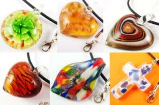 50 pcs assort lampwork murano glass pendants wholesale  