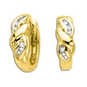   10K Yellow Gold 0.08 ct. Diamond Huggie Earrings Katarina Jewelry