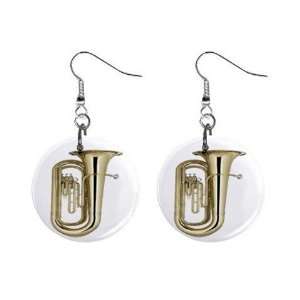  New Tuba Band Round Button Earrings Dangle Jewelry 