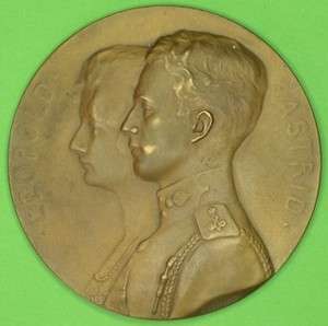 WEDDING Prince LEOPOLD / Princess ASTRID Large medal  