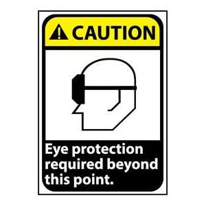 Caution Sign 14x10 Vinyl   Eye Protection Required  