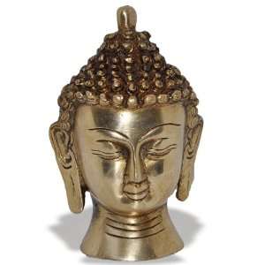  Buddha Head Brass Statue Sculpture