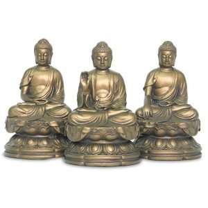  Buddha Statues 4.5H, Set of 3, Bronze Finish Everything 