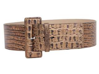 Inch Wide High Waist Croco Print Patent Leather Fashion Belt  