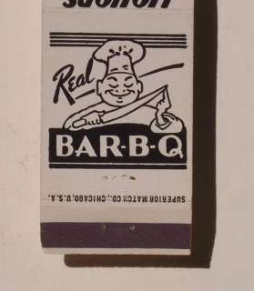1950s Theisens Bar B Q Matchbook Calumet City IL Cook  