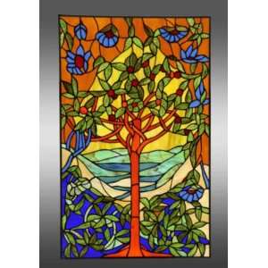   Stained Glass Window Panel Life Tree 20 X 32 P2010