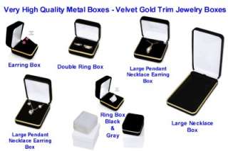 Lge Gold Trimmed Velour Velvet Pendant Earring Box SP9  