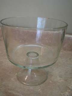 LARGE TRIFLE DISH Bowl Serving HEAVY GLASS Server  
