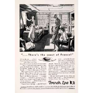 1932 Ad France Tourism French Line Cruise Ship Travel Leslie Saalberg 