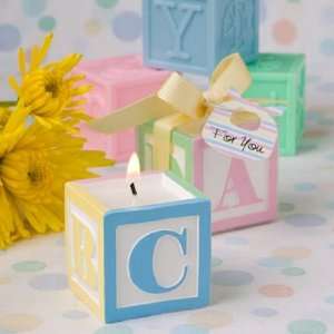  Baby Block Design Scented Candle Favors 