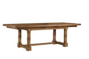 Rustic Warm Brown Trestle Dining Table  