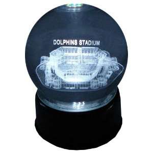 Miami Dolphins Dolphins Stadium Laser Etched Crystal Ball with Musical 