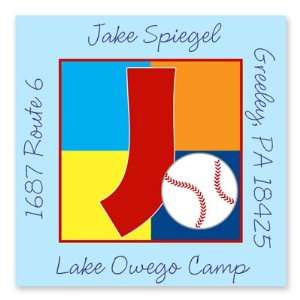   Address Labels/Stickers (Sporty Baseball Blue   Camp)