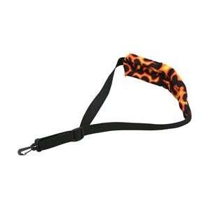   Saxophone Strap with Plush Padding (Black Flames) Musical Instruments