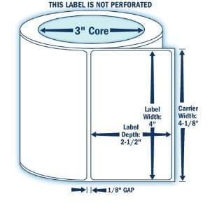  4 x 2.5 Thermal Transfer Labels Wound Out (10,000 labels 