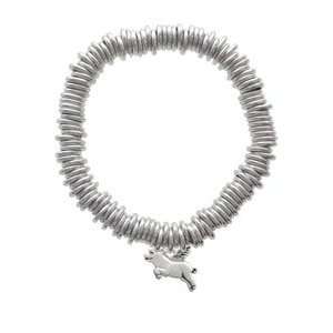  Silver Flying Pig   2 D Charm Links Bracelet Arts, Crafts 