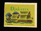 RARE Genuine Vintage Baggage LabelDJAKARTA INDONESIA Q