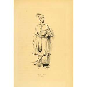  1843 Engraving Costume Man Groom Kolkata Calcutta India 