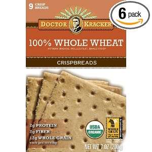 Doctor Kracker 100% Whole Wheat Organic Crispbreads, 7 Ounce Boxes 