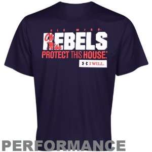  Armour Mississippi Rebels Navy Blue Protect This House Performance 