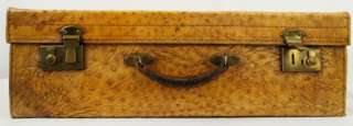    Antique C.1900 French European Ostrich Skin Travel Suitcase  
