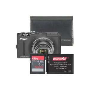  Nikon Coolpix S8100 Camera Black with 8GB Card + Battery 