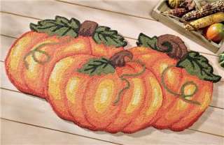 UNIQUE PUMPKIN SHAPED HOOKED SMALL AREA RUG NEW  