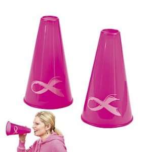  Pink Ribbon Megaphones   Novelty Toys & Noisemakers 