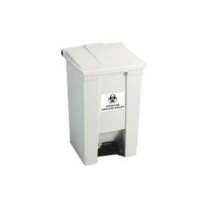  8 Gallon Rubbermaid Plastic Step On Trash Can   White 