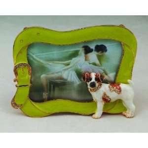  Jack Russell dog bejeweled picture frame