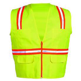 MultiPocket Lime Reflective Traffic Sport Safety Vest L  
