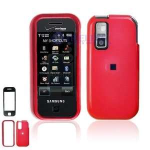 Red Touchable Lens Snap On Cover Hard Case Cell Phone Protector for 
