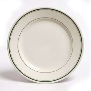   China Plate   American White with Green Band   3 Dozen Kitchen