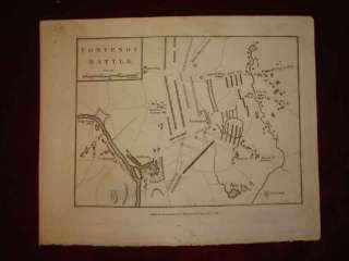 1780 ANTIQUE BATTLE OF FONTENOY TOURNAI BELGIUM MAP NR  