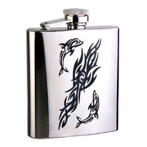 Visol Dolphin 6oz Mirror Finish Stainless Steel Hip Flask  
