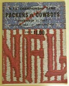 ICE BOWL 1967 NFL CHAMPIONSHIP PROGRAM PACKERS COWBOYS  