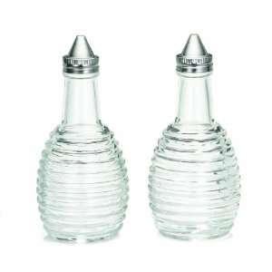 Tablecraft Beehive 6 oz Clear Glass Oil & Vinegar Dispensers With 